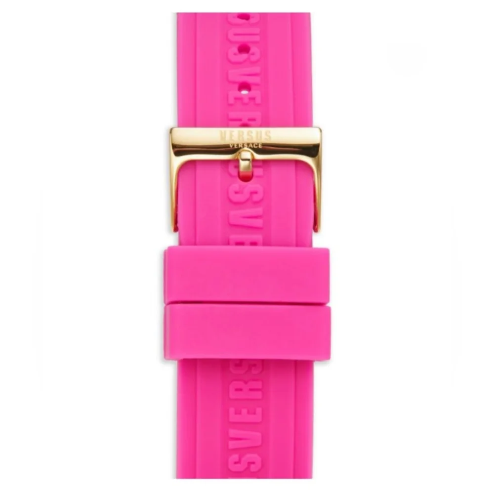 Versus Versace Pink and Gold Silicone Strap Watch